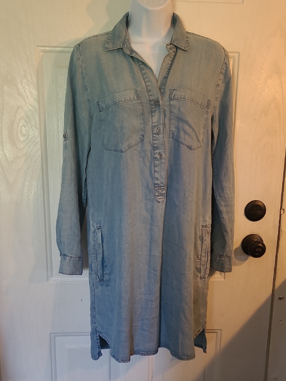 beachlunchlounge Light Blue Denim Shirt Dress